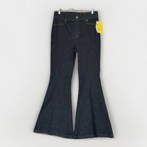 SPANX Sample Super Flare Jeans Womens M Raw Indigo Prototype Denim Stretch